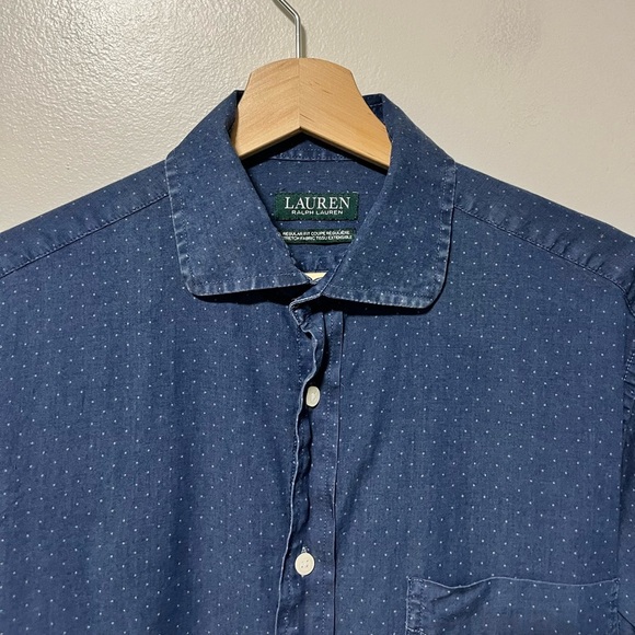 Lauren Ralph Lauren Men’s Regular Fit Stretch Button Down Shirt – Large - Picture 4 of 11